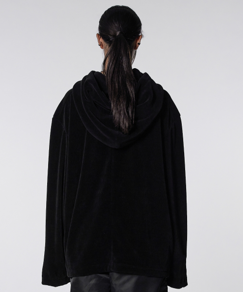 Velour Side Zipper Hoodie