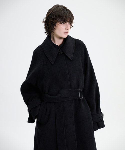 Traum Balmacaan Long Coat [ Black ]