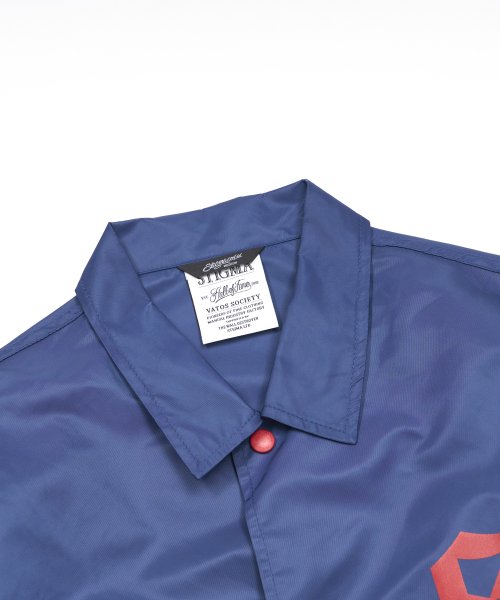 OLD LETTER OVERSIZED COACH JACKET BLUE