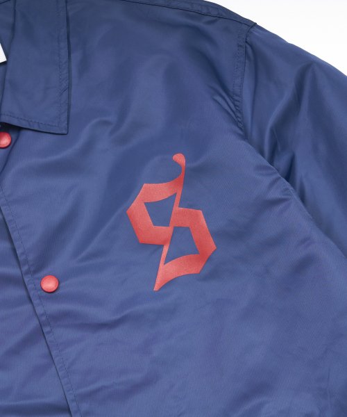 OLD LETTER OVERSIZED COACH JACKET BLUE