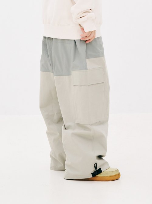 MUSINSA | BSRABBIT Big Cargo Super Wide Ventilation Pants Khaki Beige