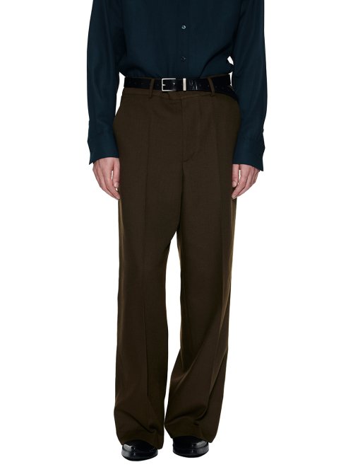 REFINED WIDE PANTS - BROWN