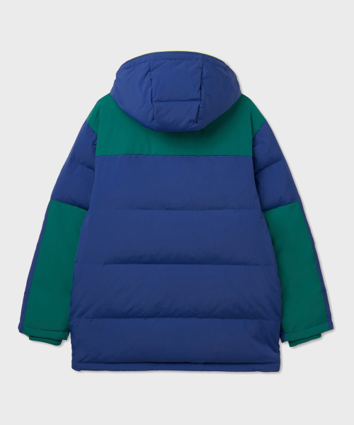 Свободный колор-блок пуховик Sodalite Blue