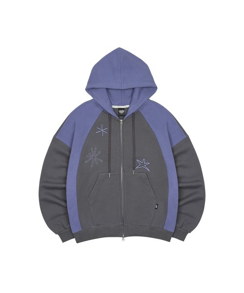 AM RAGLAN HOOD ZIP UP(CHARCOAL)