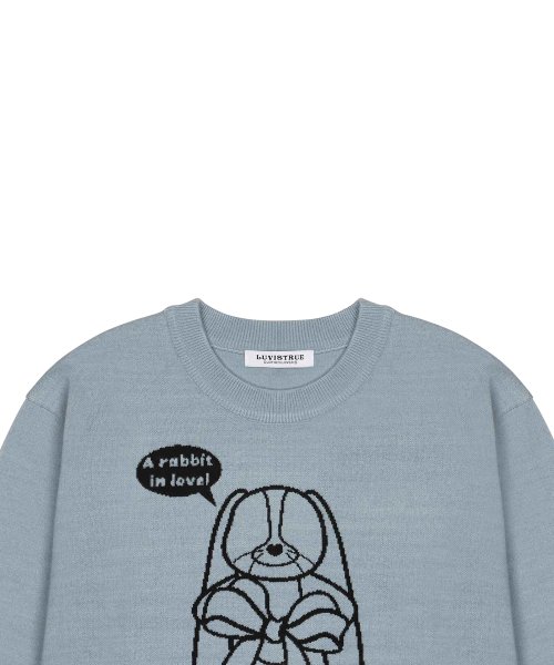 AM CUTE RABBIT KNIT (SKY BLUE)