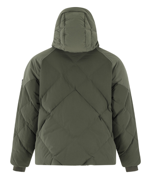 Пуховик-пуффер из нейлона Cordura с капюшоном, Khaki