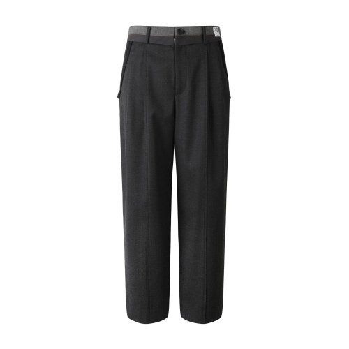 Raw Edged Tape Detail Wool Pants_RKPAW23609GYX