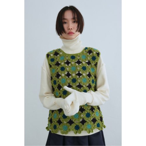 Gloves Mixed Turtle Neck Knit Top_R0WAA23101IVX