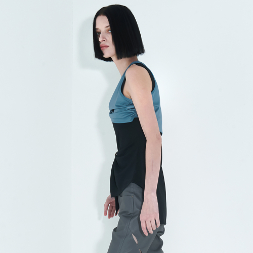 Chain Link Layered Top _ Teal