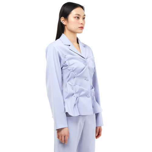DOZI - Beaded Slim Jacket _ Sky Blue