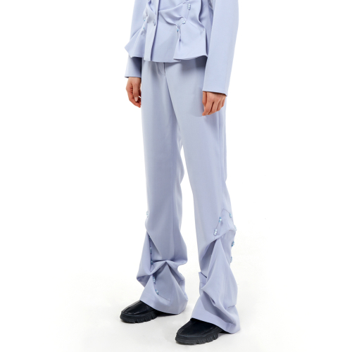 DOZI - Beaded Slim Trousers _ Sky Blue