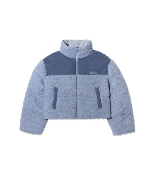 Укороченная пуховая куртка из шерпы (Blue)