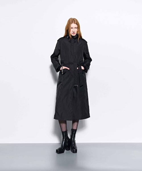 Throat Latch Trench Coat _ Black
