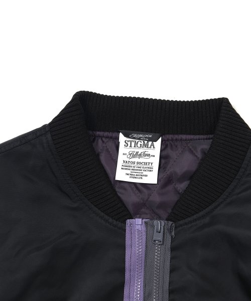 ZIPPER OVERSIZED MA-1 JACKET BLACK