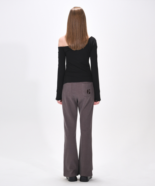 Pigment Boots Cut Sweat Pants, Wine Brown