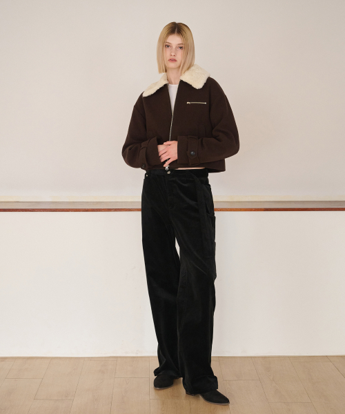 Waist Belt Corduroy Pants, Black