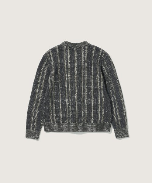 Полосатый трикотажный кардиган с карманами Charcoal