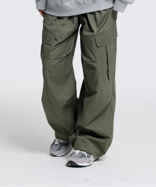 Брюки карго на завязках со скошенными защипами (Khaki)