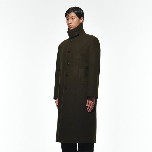 Raw Edge Single Breasted Coat [Taupe Brown]