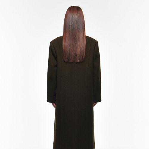 Raw Edge Single Breasted Coat [Taupe Brown]