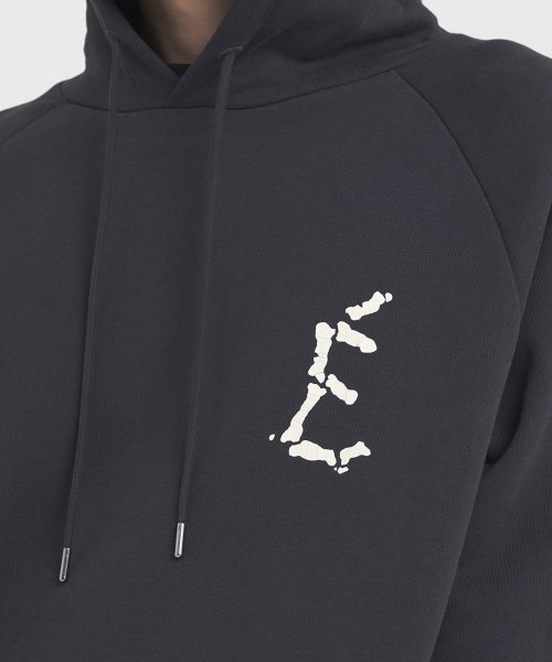 (M) Худи RACING SKELETONS HOODED TSHIRT BLACK WASHED