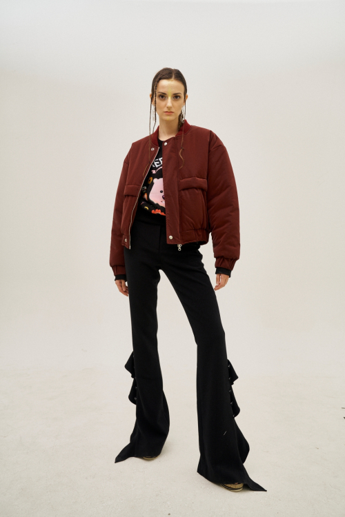 Burgundy Bomber Jacket