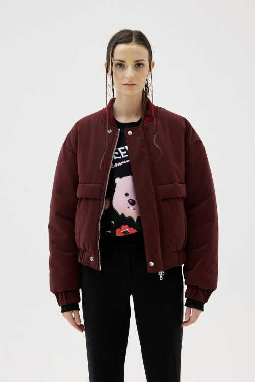 Burgundy Bomber Jacket