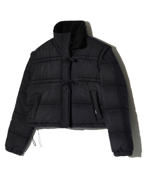 RIBBON 2WAY PADDED JACKET (BLACK)