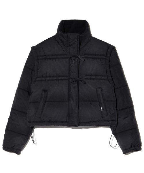 RIBBON 2WAY PADDED JACKET (BLACK)