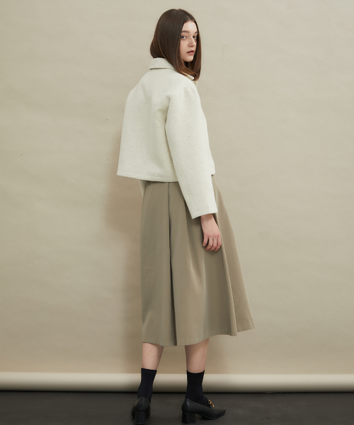 Короткое шерстяное пальто Cozy [Ivory]