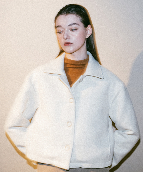 Короткое шерстяное пальто Cozy [Ivory]