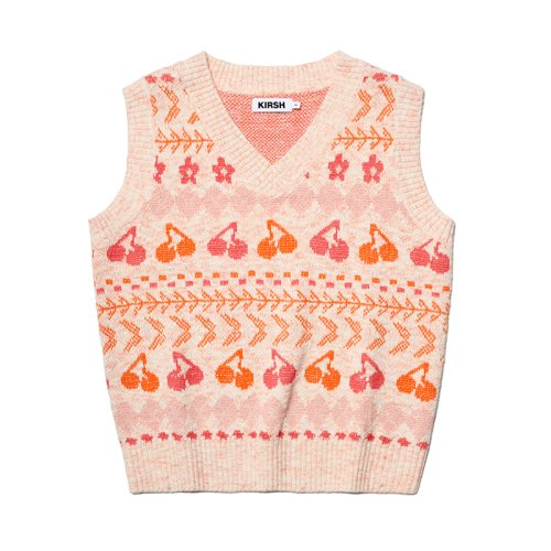 MUSINSA | KIRSH Cherry Pattern Knit Sweater Vest [Pink]