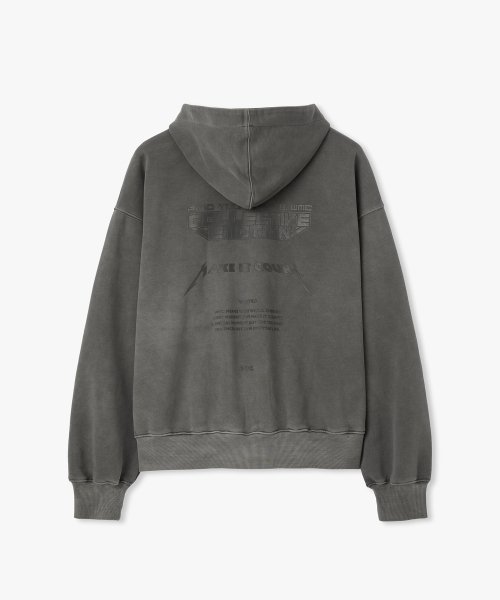 Пигментное худи на молнии_CHARCOAL GREY