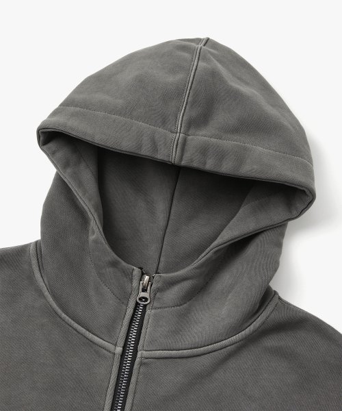 Пигментное худи на молнии_CHARCOAL GREY
