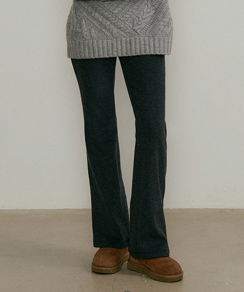 fleece banded pants-gray