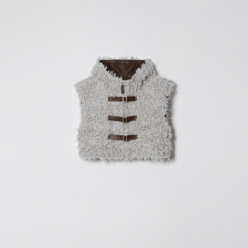 MUSTANG HOODIE VEST [BROWN]