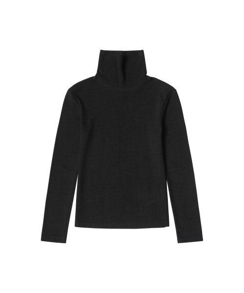 A3465 Terry slim turtleneck_Black