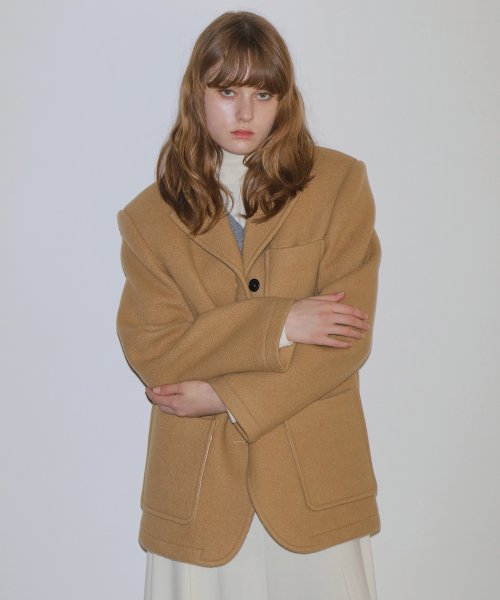 WOOL BLAZER COAT / CAMEL