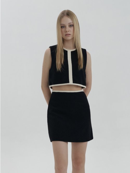 line classic boucle tweed vest top