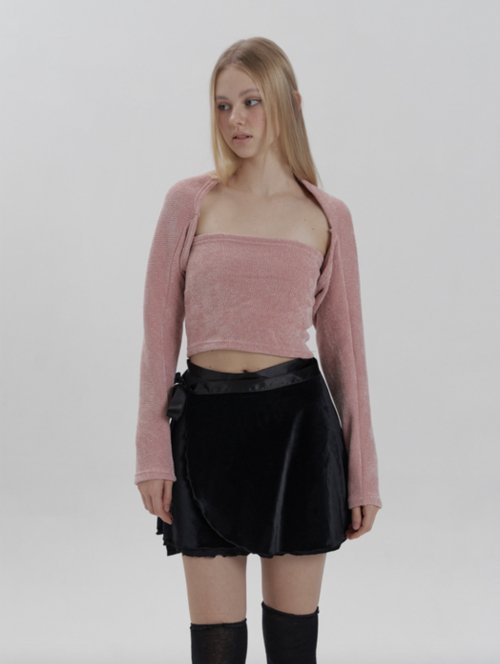 aileen knit top & bolero set - indi pink