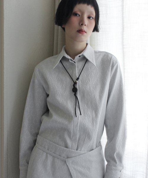 MUSINSA | RUBATI Jacquard shirt half apron_light gray