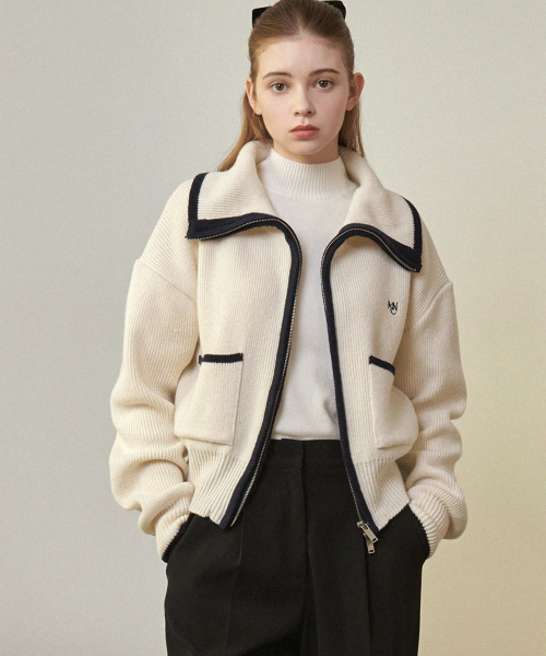 Willow Wool Line Zip-up Knit