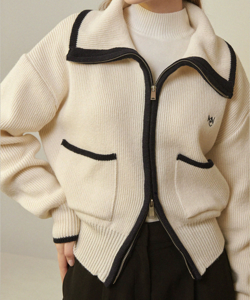 Willow Wool Line Zip-up Knit