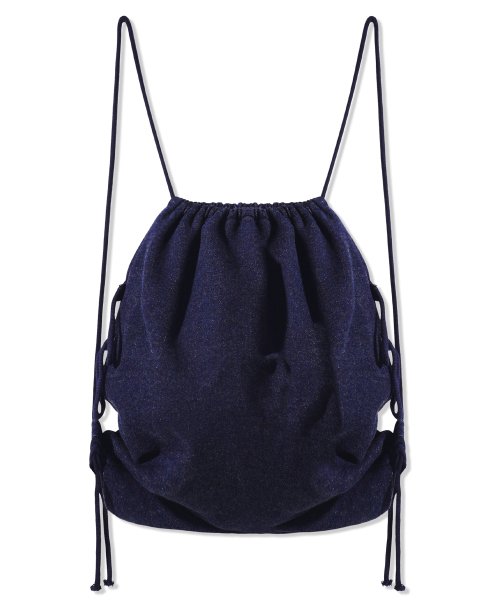 COSMO LOGO DENIM SHIRRING GYM SACK_BLUE