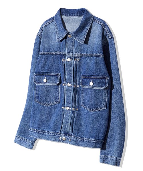 Джинсовая куртка Trucker с клёпками Rivet 2nd Type Washed — Blue