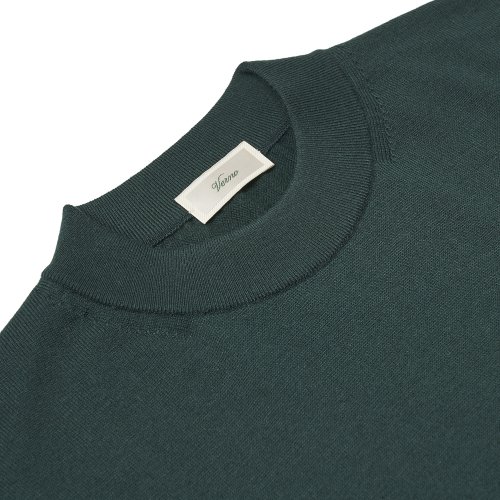 [Casual] Cashtouch crew-neck knit Green_relax-fit