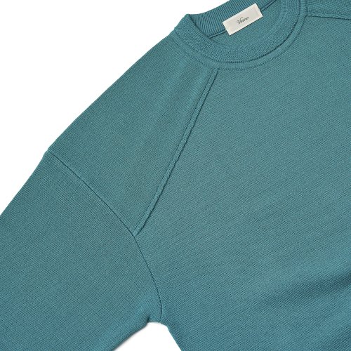 [Casual] Raglan crew-neck knit See green