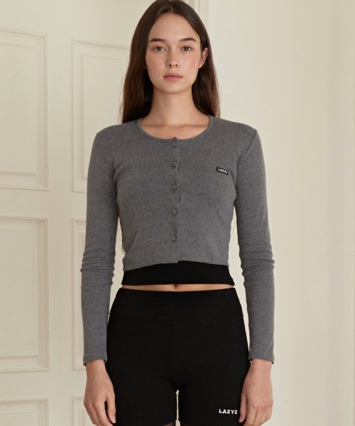 Кроп-кардиган с U-образным вырезом и этикеткой (5colors)