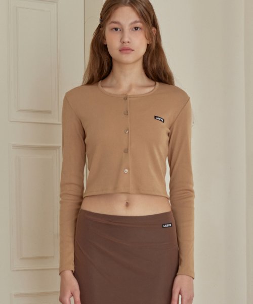 Кроп-кардиган с U-образным вырезом и этикеткой (5colors)
