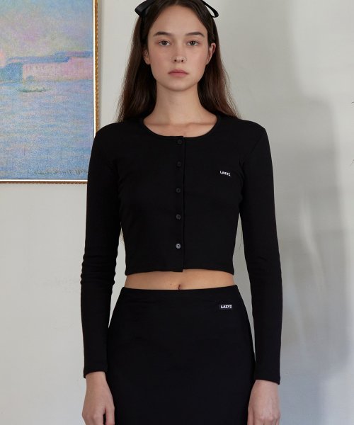 Кроп-кардиган с U-образным вырезом и этикеткой (5colors)